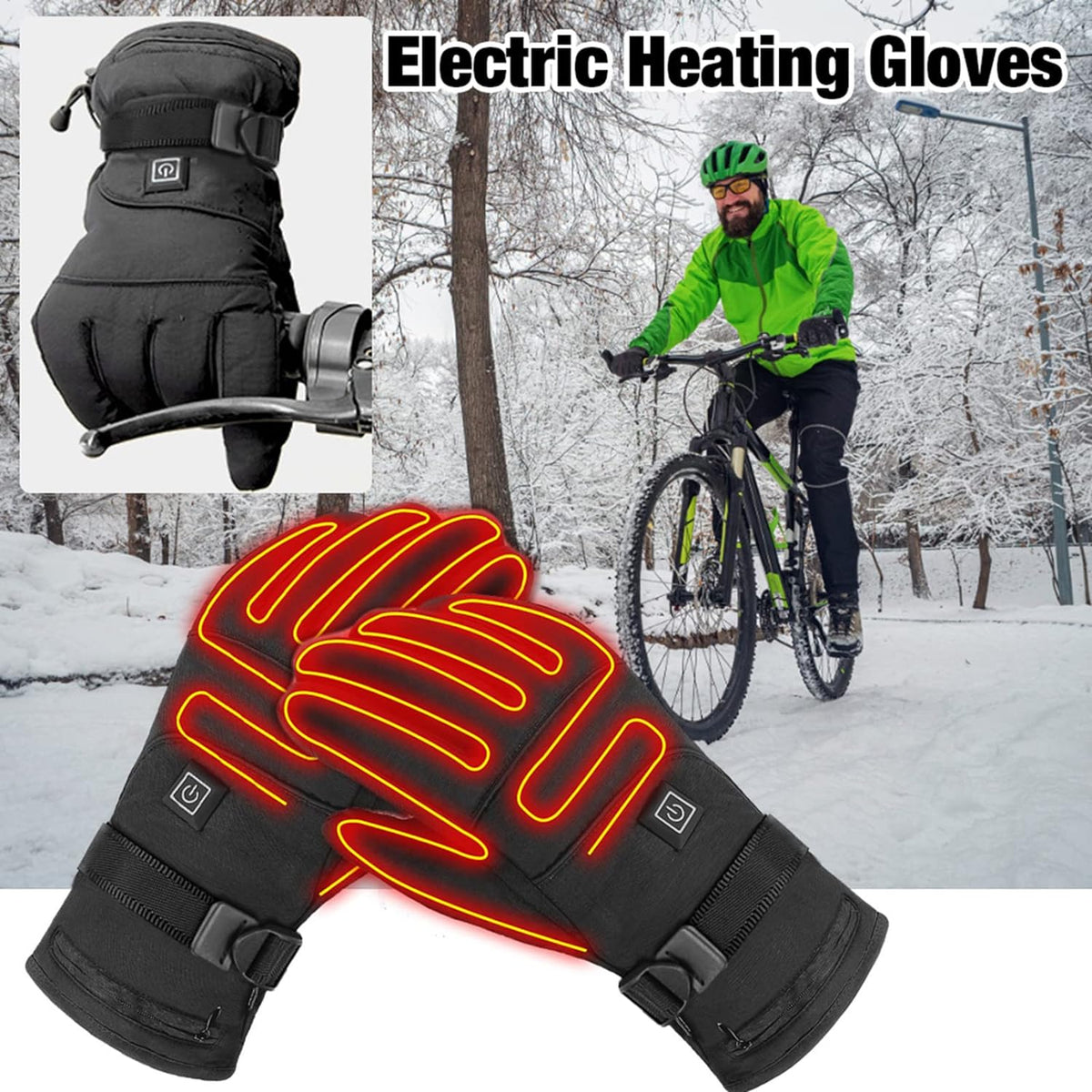 Battery-Powered Heated Gloves with Waterproof Shell & Touchscreen Fingertips for Winter Sports & Cold Weather | Thomler
