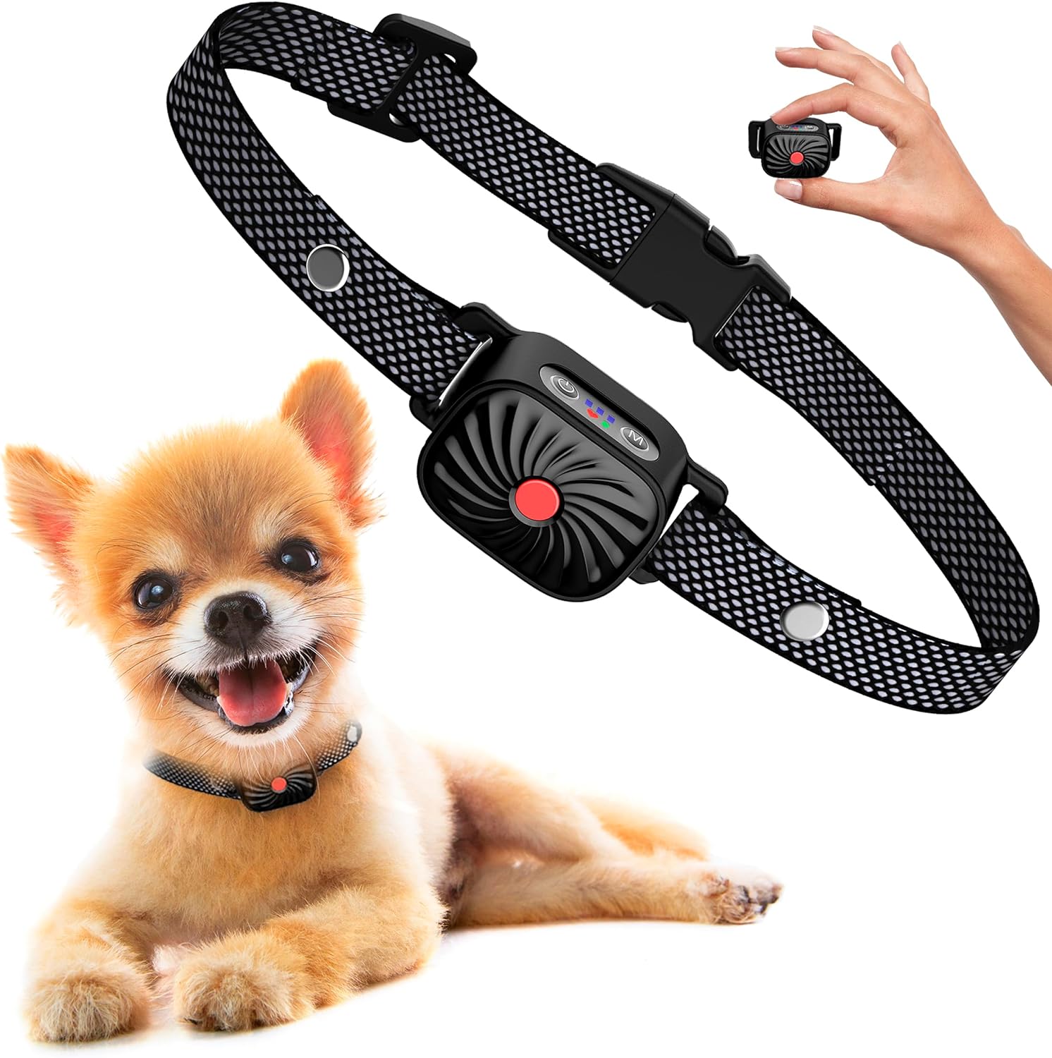 Humane Bark Control Collar for Small Dogs | 4 Vibration Levels & Sound Mode | IP87 Waterproof | Adjustable 6-20 in Neck | Safe Puppy | Thomler
