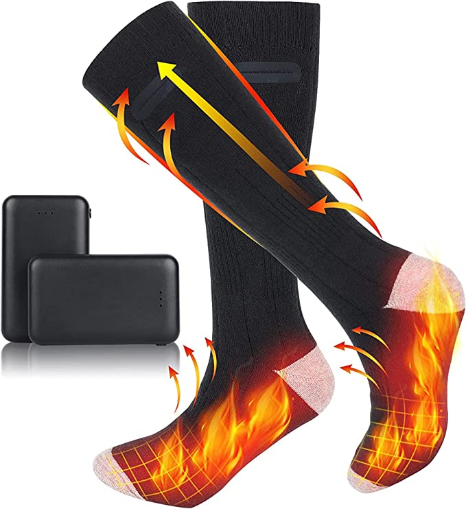 Electric Heated Socks with Battery-Powered Warmth for Cold Winter Days, Thermal Insulated Foot Warmer for Men Women, Rechargeable Heating | Thomler