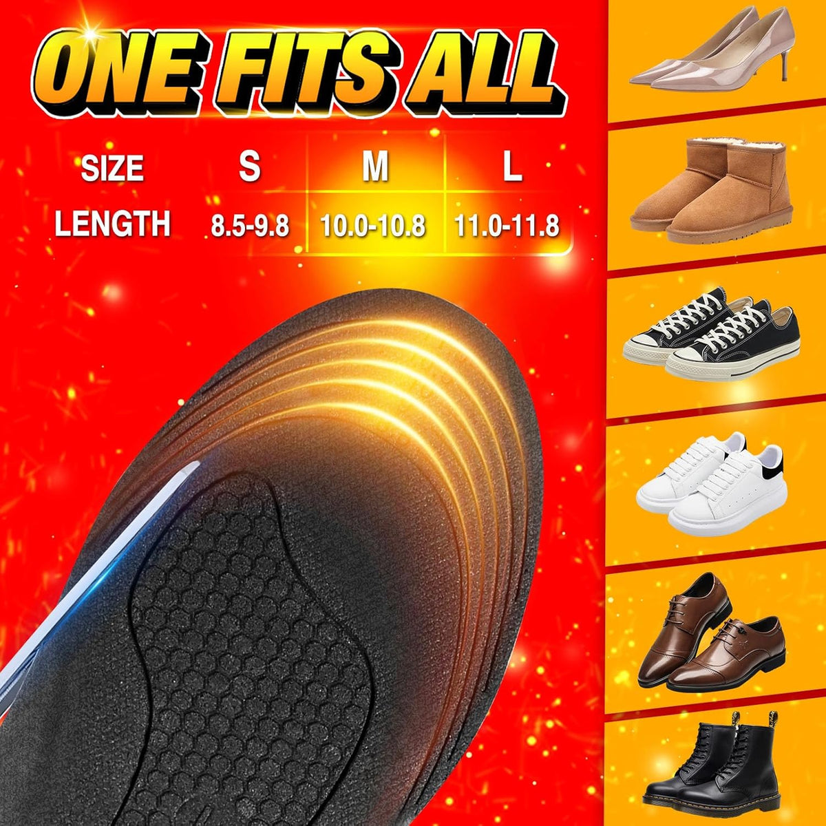 Wireless Rechargeable Heated Insoles with Remote Control for Winter Warmth & Cold Weather Comfort in Boots, Sneakers & Outdoor Footwear | Thomler