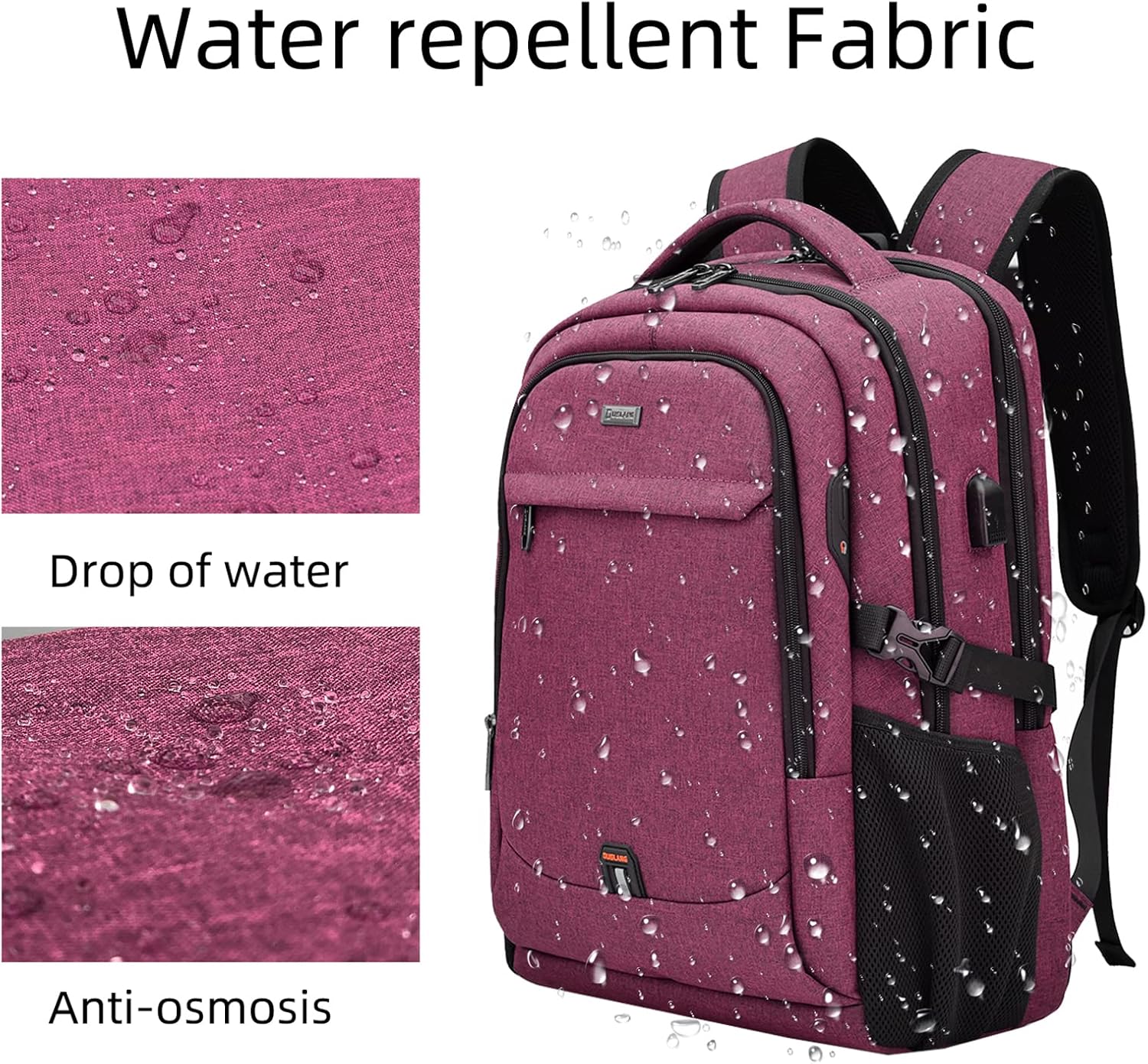 Travel Backpack with USB Charging Port for Laptops up to 17 Inches | Water-Resistant Daypack with Anti-Theft Pocket for Business Work School | Thomler