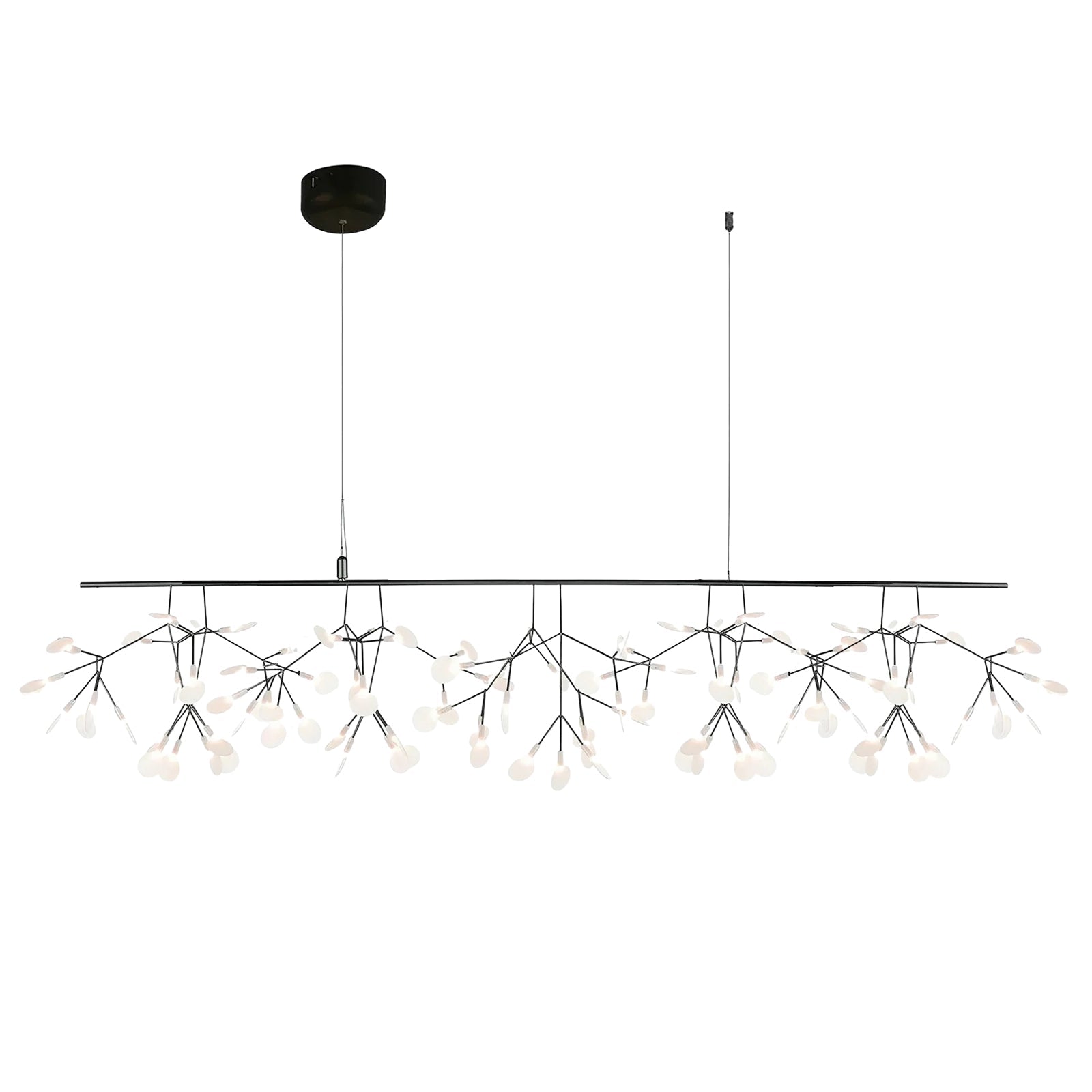 Black Firefly LED Chandelier 38.6 in Decorative Ceiling Light Warm Ambient Lighting Modern Living Room Bedroom Dining Area | Thomler