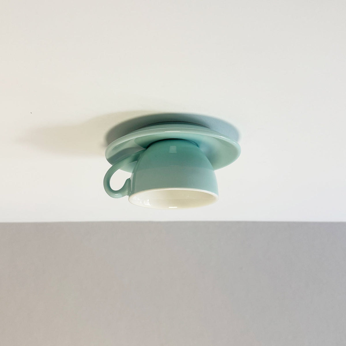 Ceramic Coffee Mug Flush Mount Ceiling Light – Playful Modern Fixture in Blue, Pink, Yellow & More | Thomler