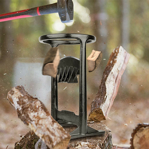 Manual Log Splitter for Firewood | Hand-Operated Wood Splitting Wedge | Heavy-Duty Steel Kindling Splitter for Hardwood & Softwood | Thomler