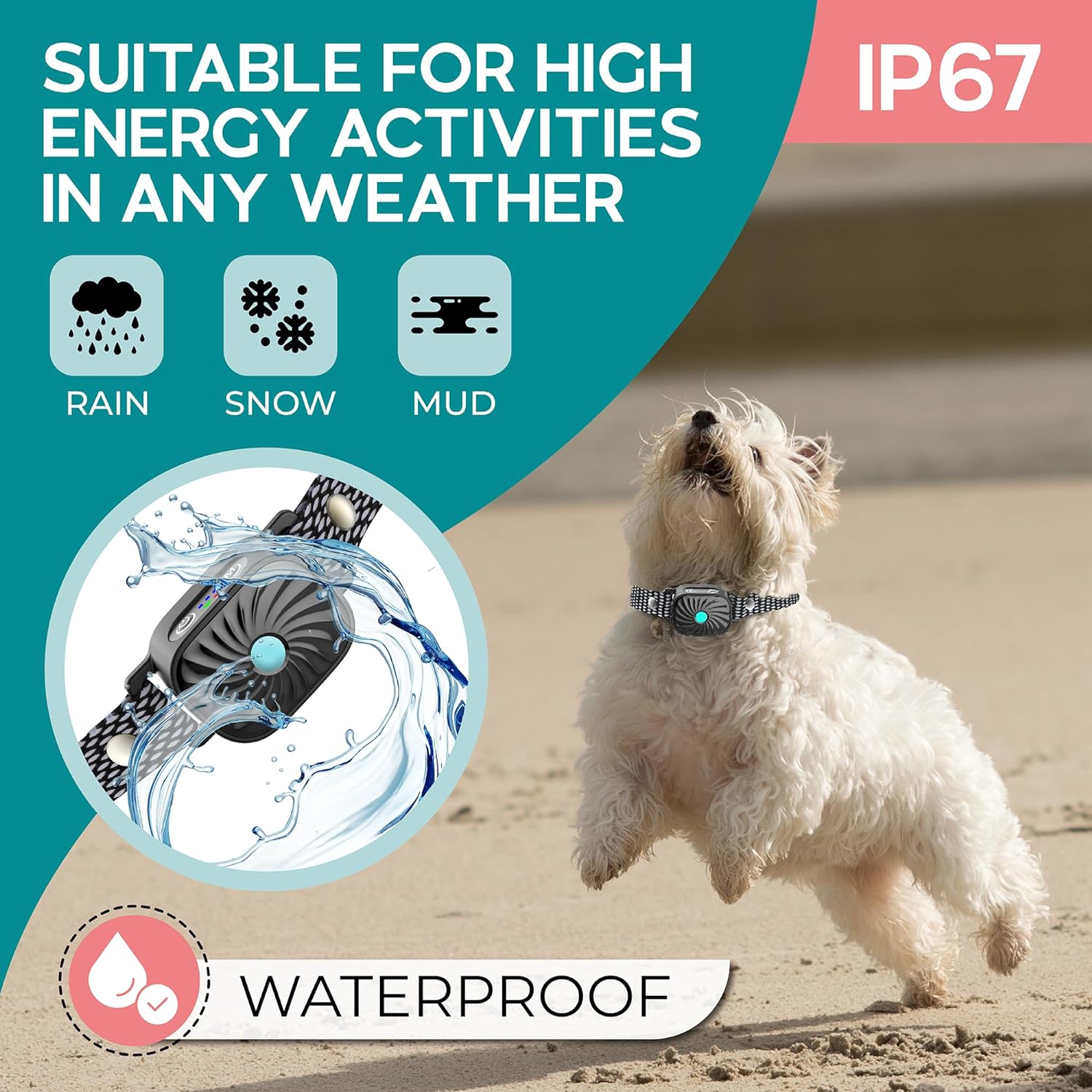 Humane Bark Control Collar for Small Dogs | 4 Vibration Levels & Sound Mode | IP87 Waterproof | Adjustable 6-20 in Neck | Safe Puppy | Thomler