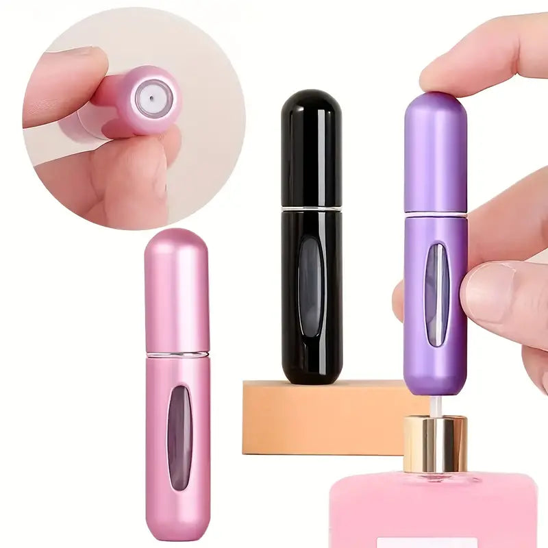 Travel Fragrance Atomizer Bottle with Easy Refill System for Purse or Gym Bag – Leak-Proof 8mL Scent Holder for Daily Touch-Ups and On-the-G | Thomler