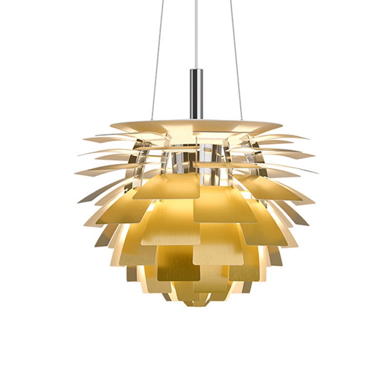 Pendant Light Metal 48.0 cm 18.9" Warm White Dining Room Adjustable Hanging Ceiling Lamp Pinecone Style E27 | Thomler