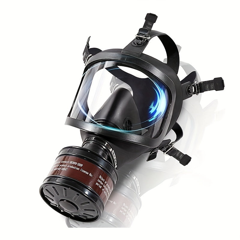 Full Face Respirator with 40mm Activated Carbon Filter for Chemical Fume Protection | Industrial Gas Mask for Paint Spray Cleaning | Thomler