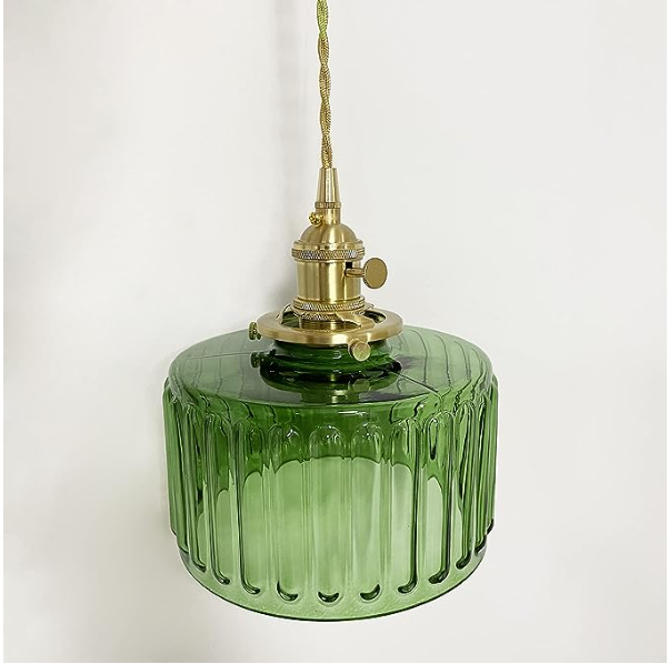 Glass Cylinder Hanging Light Fixture with Height-Adjustable Cord for Dining Room & Kitchen | Thomler