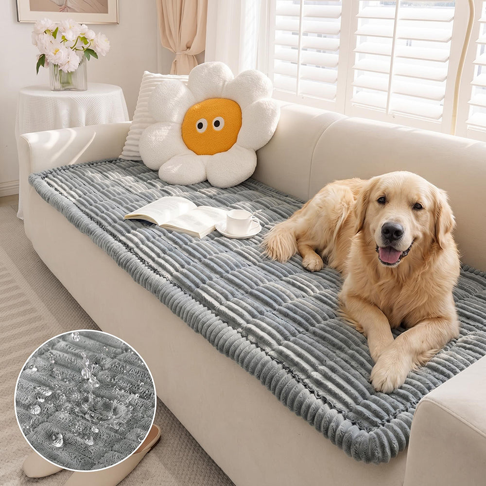 Plush Flannel Furniture Protector for Pets – Non-Slip Waterproof Sofa Throw for Dogs & Cats – Machine Washable Couch Shield | Thomler