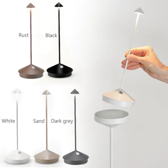 Rechargeable Cordless LED Table Lamp with Touch Dimmer – Waterproof Indoor Outdoor Portable Light for Dining Room, Patio, Bedroom Nightstand | Thomler