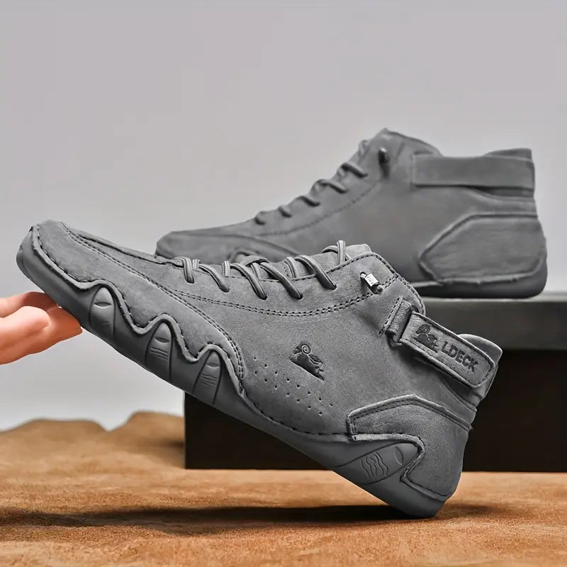 Men's Waterproof High-Top Sneakers with Elastic Slip-On Design - Durable Rubber Sole Boots for Street Style & All-Weather Wear | Thomler