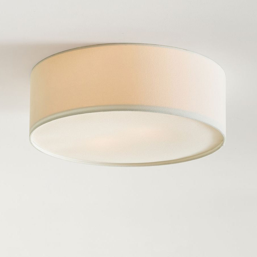 Fabric Flush Mount Drum Shade Ceiling Light for Bedroom & Living Room – Hardwire Installation | Thomler