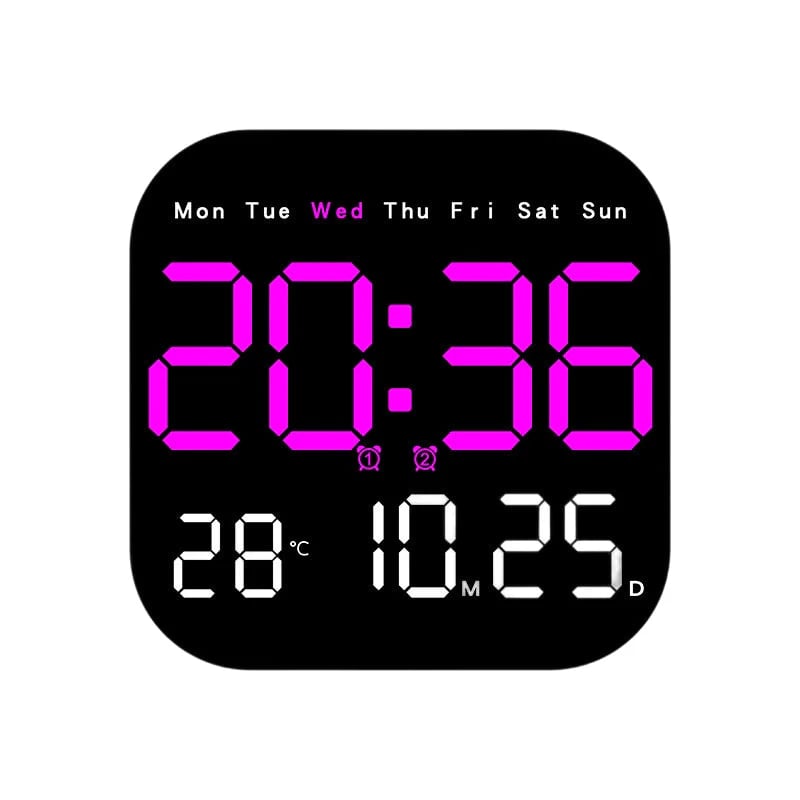 Desktop Alarm Clock with Remote Control, Temperature Display & Adjustable Brightness for Bedroom, Office | Thomler