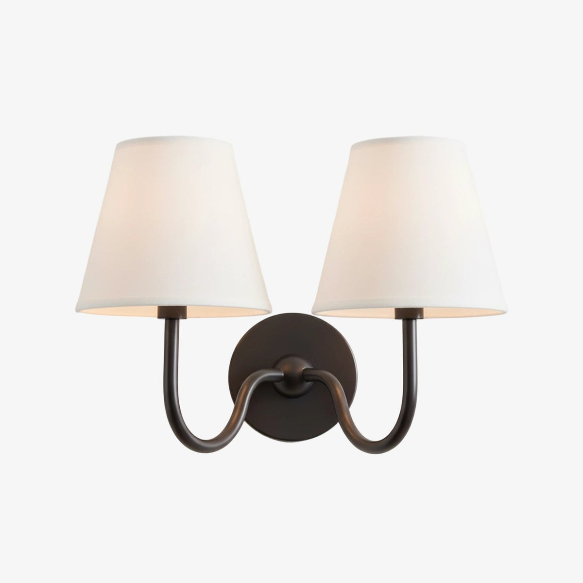 Brass Sconce with Fabric Drum Shade – 1 or 2 Light Hardwired Fixture for Bedroom, Hallway & Living Room | Thomler