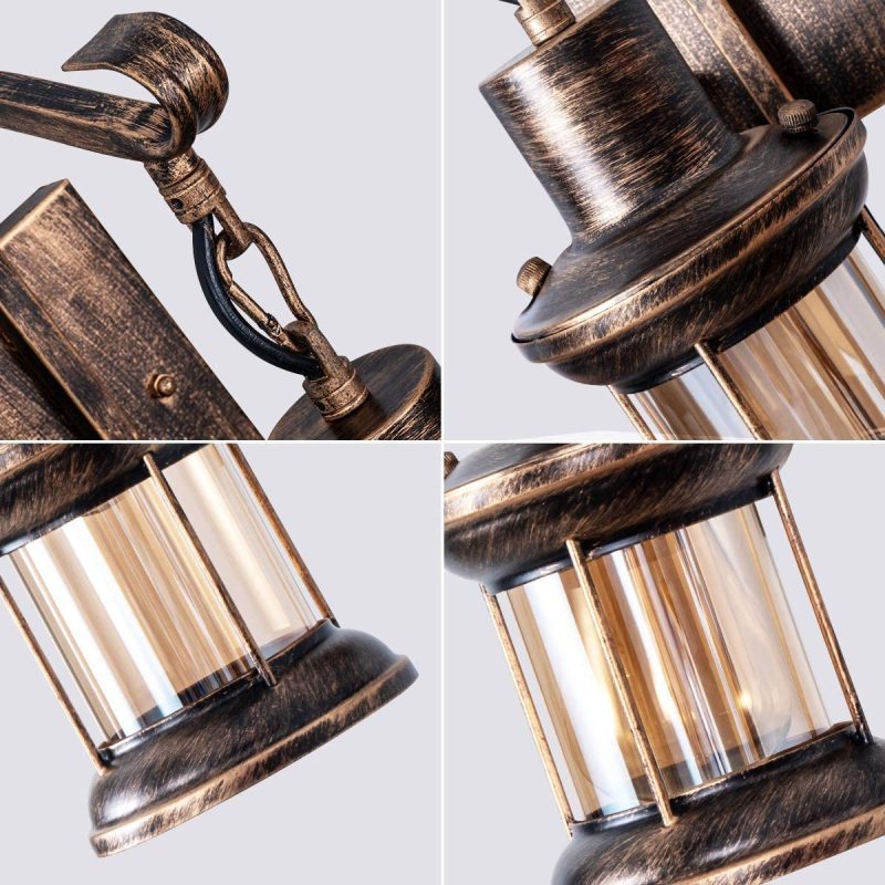 Industrial Metal Wall Sconce E27 Socket for Bedroom Living Room Hallway | Vintage Pipe Fixture Hardwired Indoor Lighting | Thomler