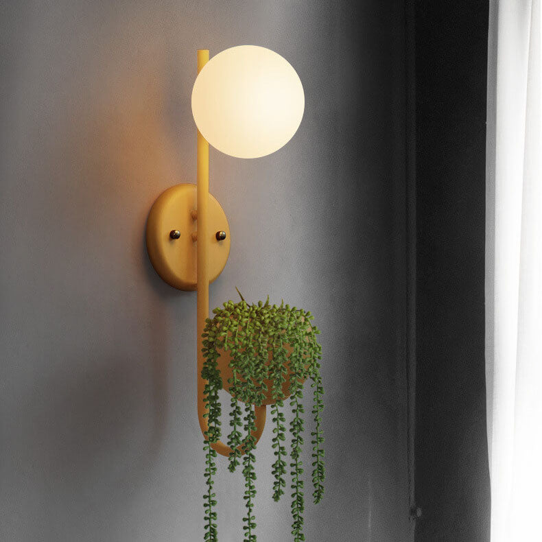Wall Lamp Iron Glass 9.3 in Industrial Blue Yellow Green Bedroom Bedside Lighting Fixture Vintage Hardwired Sconce | Thomler