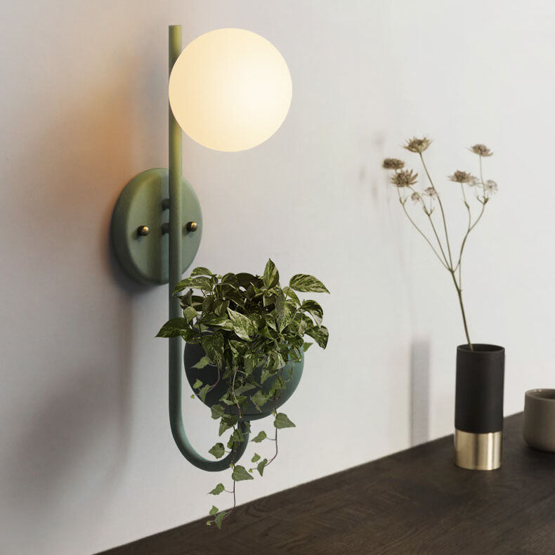 Wall Lamp Iron Glass 9.3 in Industrial Blue Yellow Green Bedroom Bedside Lighting Fixture Vintage Hardwired Sconce | Thomler