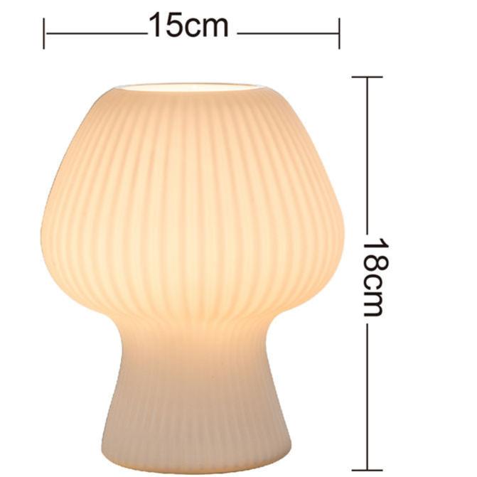 Textured Glass Dome Table Lamp – Retro Mushroom Design, Dimmable LED Accent Light for Nightstand, Desk, Living Room | Thomler