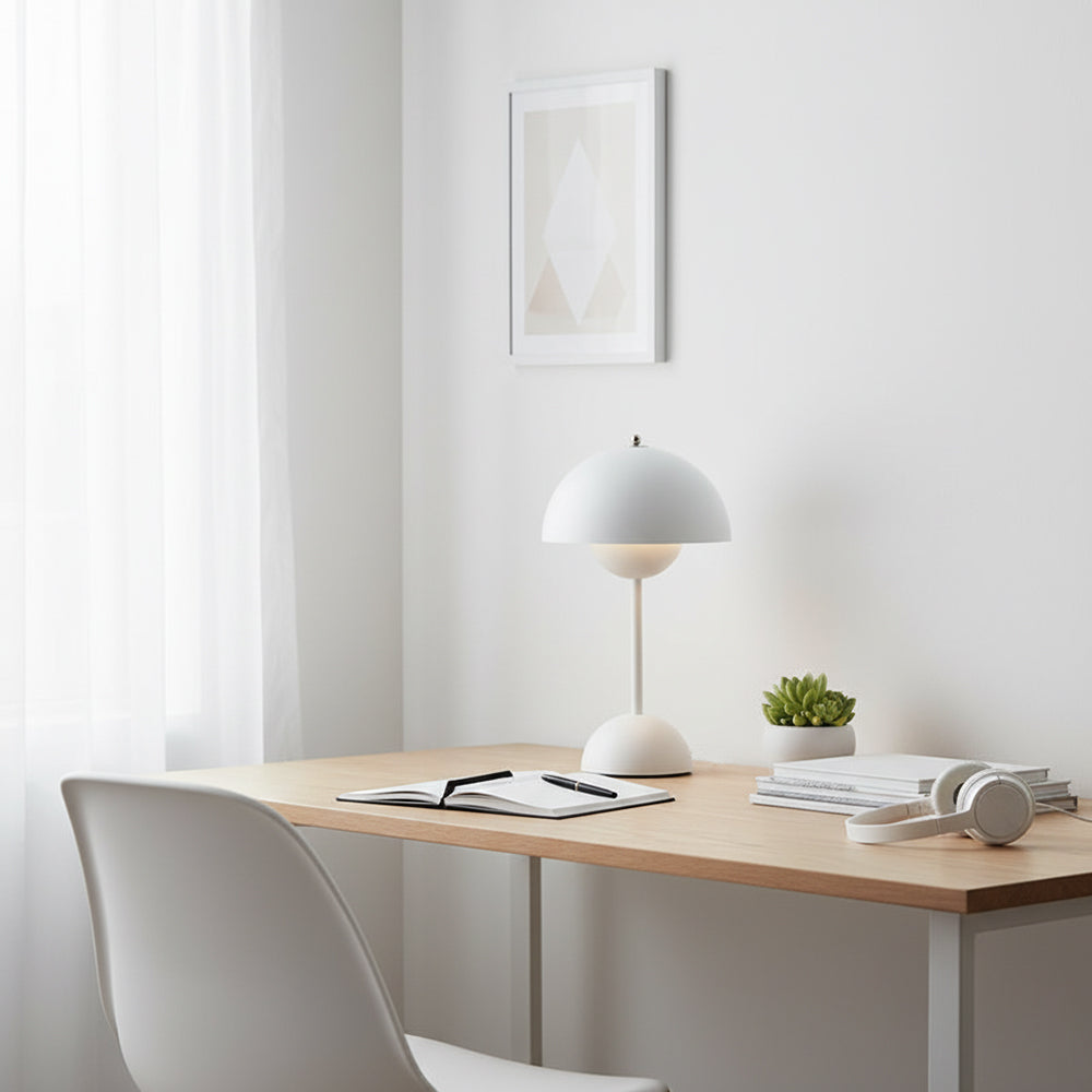 Desk Lamp Metal 6.3 in Rechargeable Tri-Color Small Table Light | Thomler