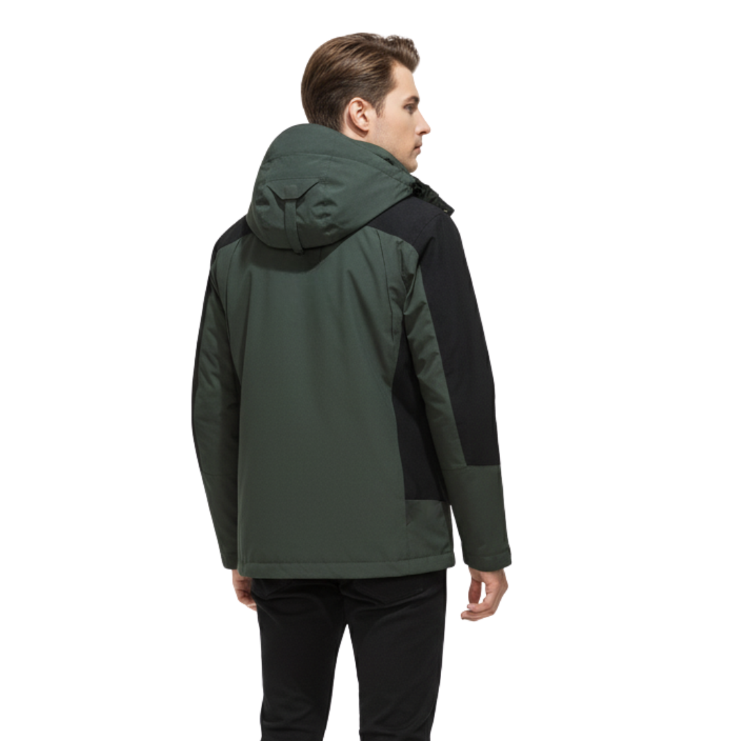 Men's Windproof Rain Shell Jacket with Removable Hood for Hiking, Camping & Outdoor Adventures – Waterproof Lightweight Expedition Coat | Thomler