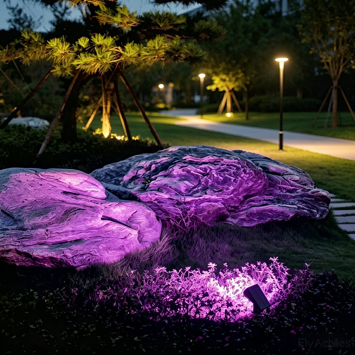 Weather-Resistant Ground-Mounted Accent Uplight for Trees & Shrubs – Solar-Powered Adjustable Garden Illumination | Thomler