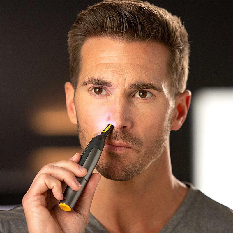 Precision Hair Trimmer with LED Light & Ultra-Thin Titanium Blades for Nose Ear Eyebrow Detailing | Thomler