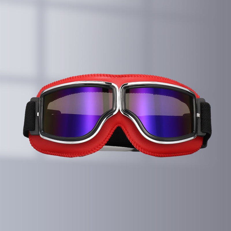 Retro Motorcycle Goggles with Adjustable Strap, UV Protection & Impact-Resistant Polycarbonate Lens for Riding, Cycling & Outdoor Use | Thomler