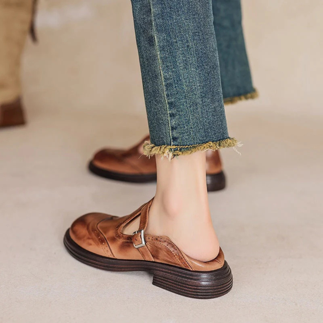Women's Vegan Leather Flats – Breathable Slip-On Shoes for Summer & Spring, Lightweight Comfort Walking Shoes | Thomler