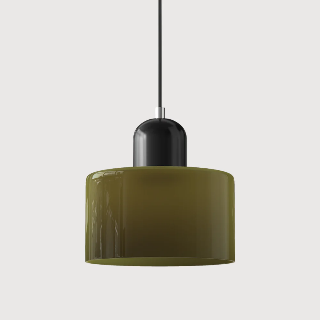 Mid-Century Glass Pendant Light – Adjustable Drop Ceiling Fixture with Colorful Dome Shade for Kitchen Island, Dining Room & Reading Nook | Thomler