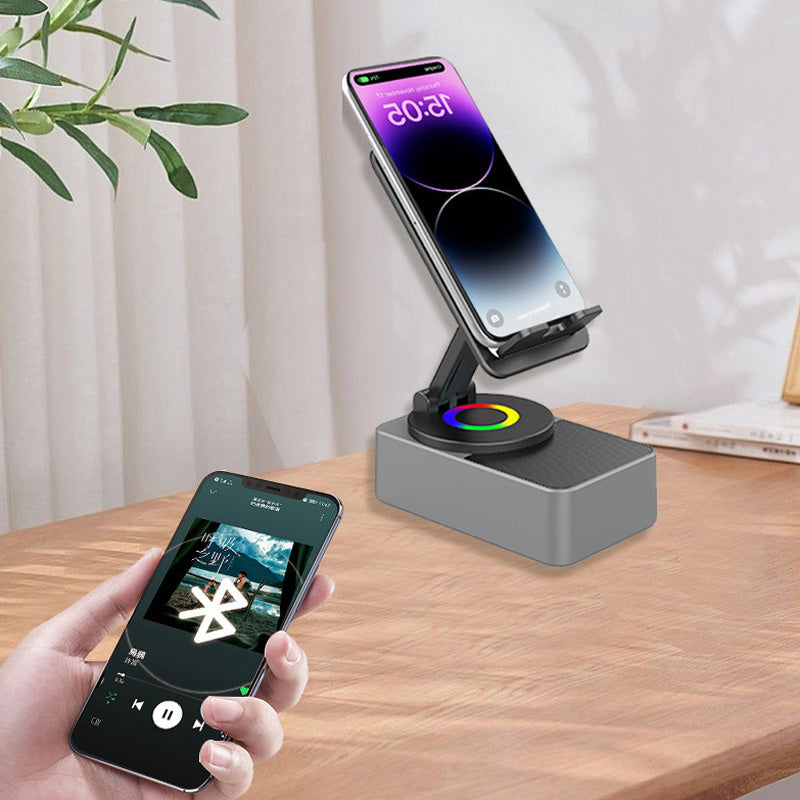 Rotating Wireless Speaker Phone Stand with 40mm Subwoofer & 360° Swivel for Smartphones & Tablets | Thomler