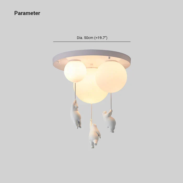 Kids Ceiling Light Nursery Bear Balloon Pendant LED Lamp Bedroom Playroom Decor Warm White Glow Animal Theme Hanging Fixture | Thomler