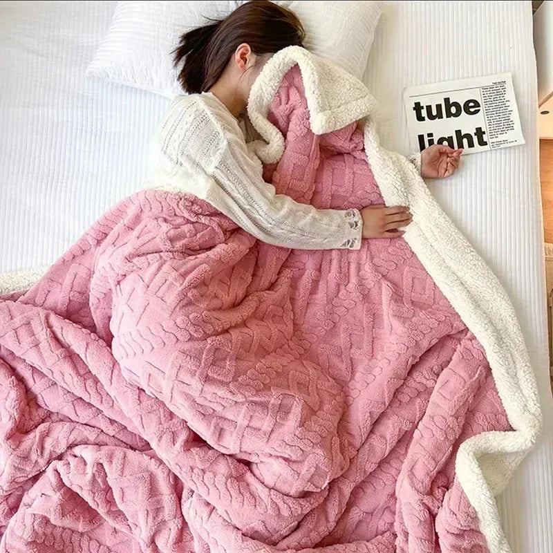 Reversible Sherpa Fleece Blanket Plush Microfiber Winter Throw for Bed Couch Queen King Twin Soft Warm Double-Sided Lightweight Machine | Thomler