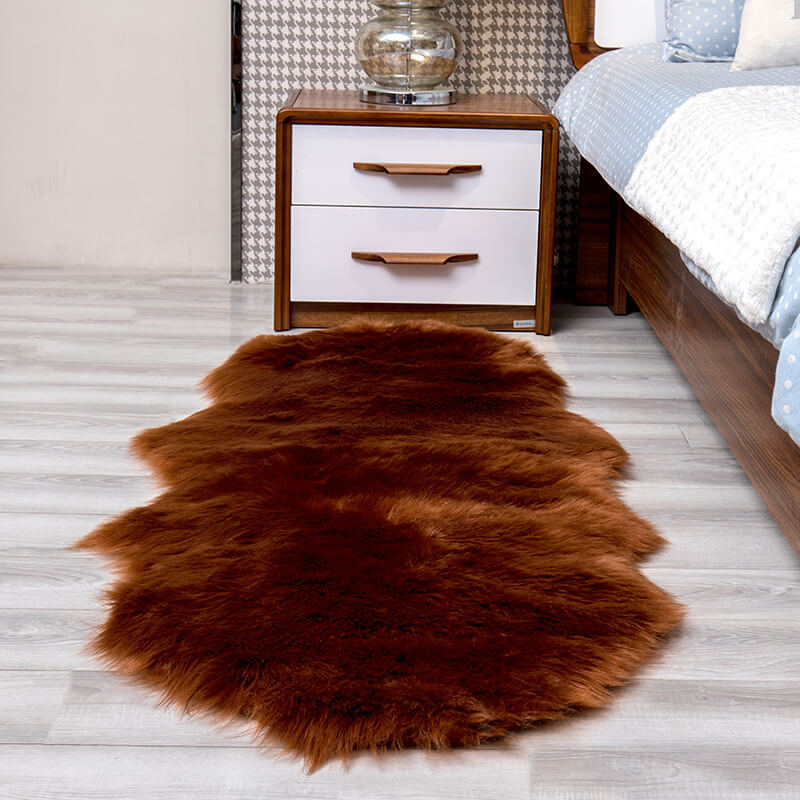 Plush Synthetic Sheepskin Floor Mat in Multiple Sizes & Colors | Thomler