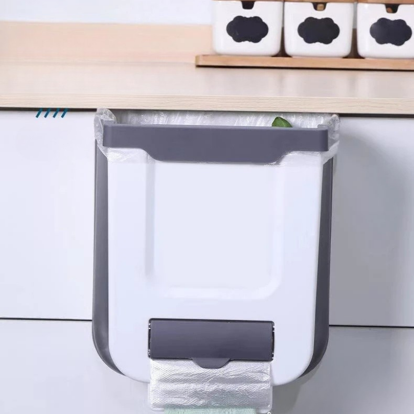 Over-Cabinet Door Waste Bin Organizer – Space-Saving Collapsible Kitchen Trash Holder for Countertop Prep & Cleanup | Thomler