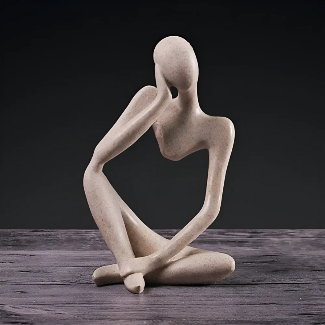 Contemplative Figure Sculpture – Modern Abstract Art Piece for Home & Office Décor | Thomler