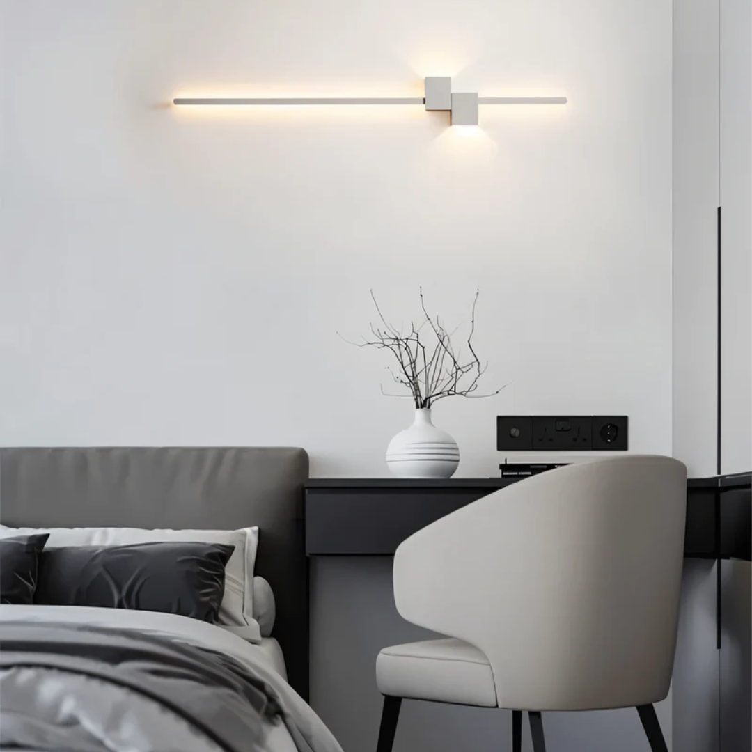 Wall Lamp Aluminium 62.0 cm Black Warm White Bedroom Hallway Living Room Integrated LED Indoor Accent Lighting | Thomler