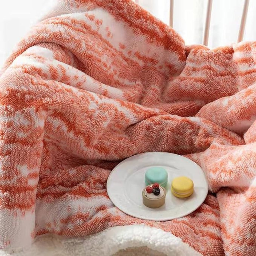 Reversible Dual-Layer Throw with Jacquard Texture & Plush Fleece Lining – Lightweight Couch or Bed Blanket for Year-Round Comfort | Thomler