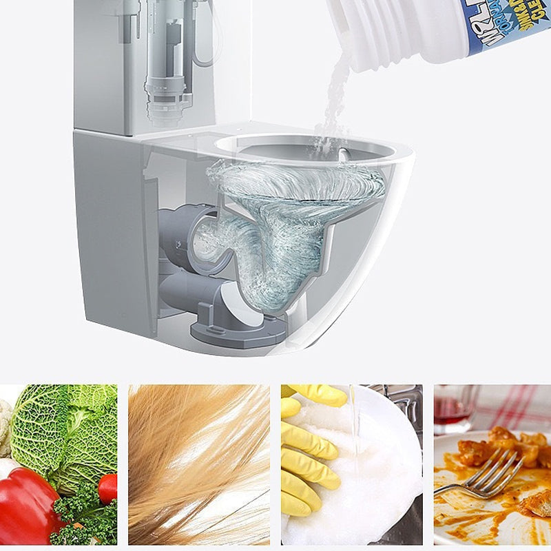 Enzymatic Foaming Powder Pipe Opener for Kitchen & Bathroom Drains, Clears Hair & Grease Clogs, Safe Non-Corrosive Formula for All Plumbing, | Thomler