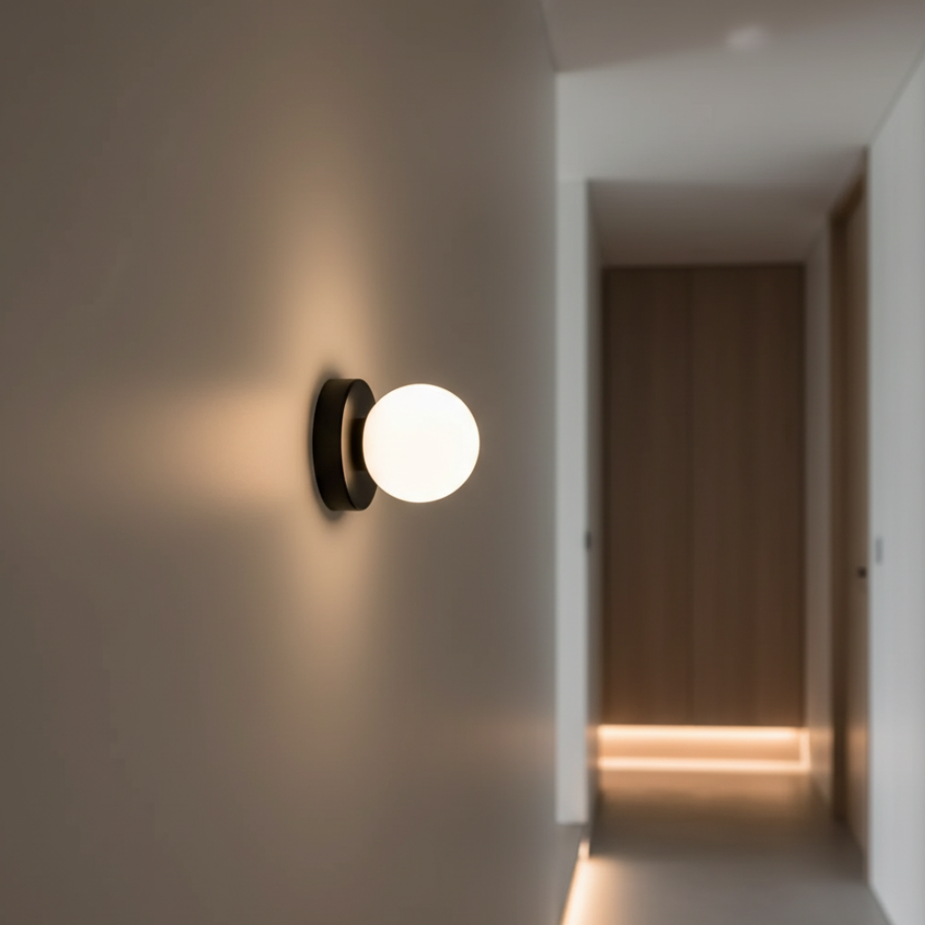 Frosted Sphere Sconce & Flush-Mount Fixture – Dual-Install LED Globe for Entry, Bedroom & Living Spaces | Thomler