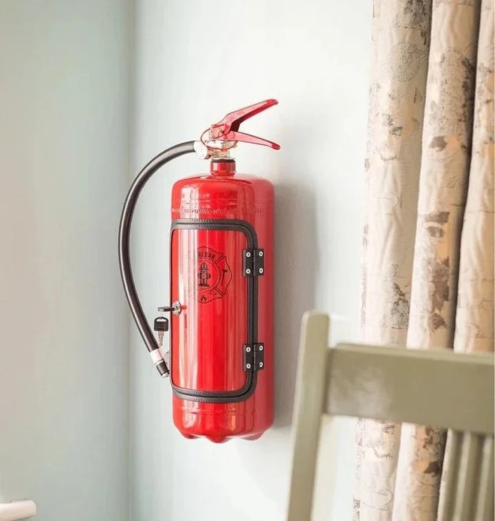 Hidden Fire Extinguisher Liquor Cabinet Decoy Safe for Bottle Storage Home Bar Man Cave Office Conversation Piece Metal Disguise | Thomler