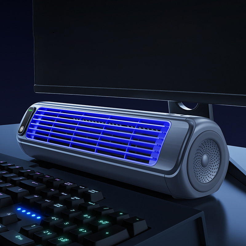 Portable Bladeless Fan Wireless 2000 mAh Compact 31.2 cm Personal Cooling Desk Wall Air Conditioner Black | Thomler
