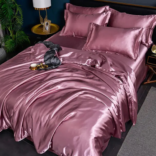 Satin Duvet Cover Set with Pillowcases Smooth Silky Bedding Full Queen King for Bedroom Decor Soft Luxury Comforter Cover Machine Washable | Thomler
