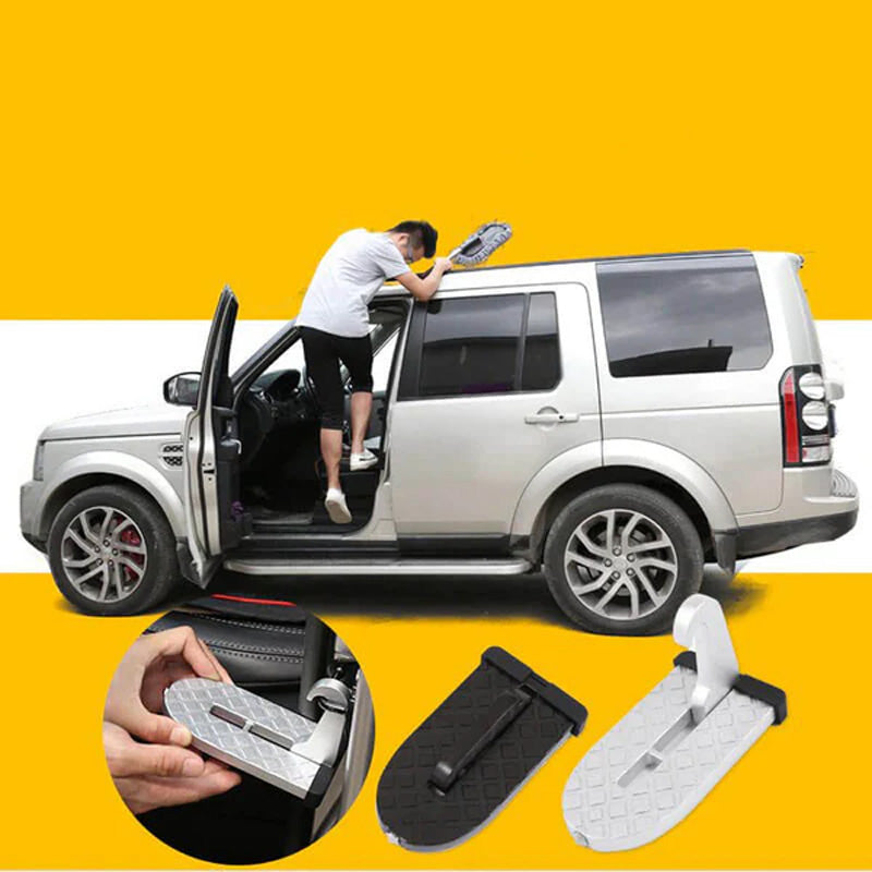 Rooftop Access Step with Emergency Glass Breaker for SUVs, Trucks & Jeeps – Foldable Aluminum Car Door Latch Hook Footstep with Protective | Thomler