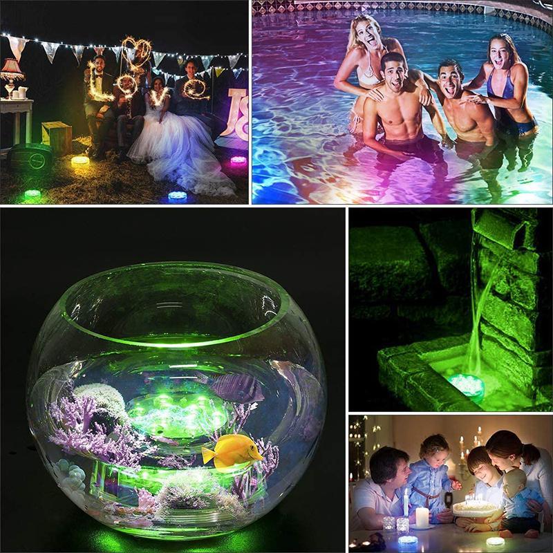 Submersible LED Pool Light with Remote Control, Waterproof Magnetic Suction Cup Underwater RGB Color Changing Accent Lighting for Pools | Thomler
