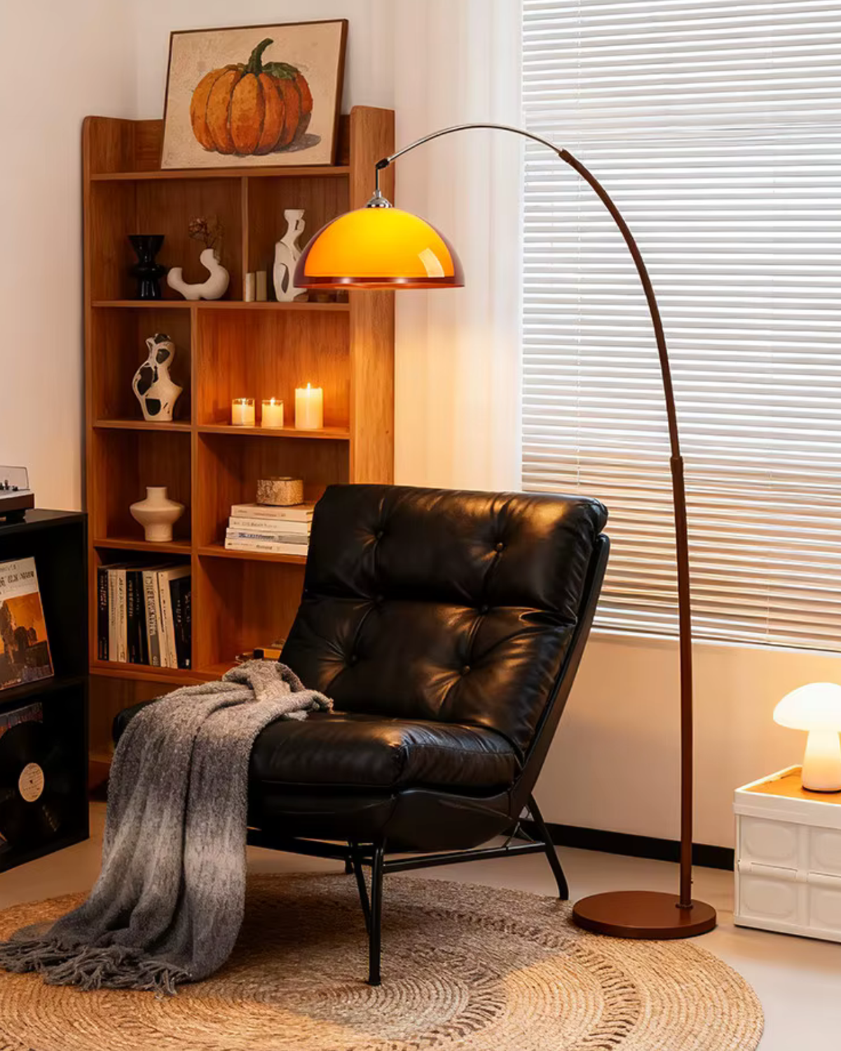 Arched Standing Lamp with Telescoping Reach and Swiveling Dome for Living Rooms and Reading Nooks | Thomler
