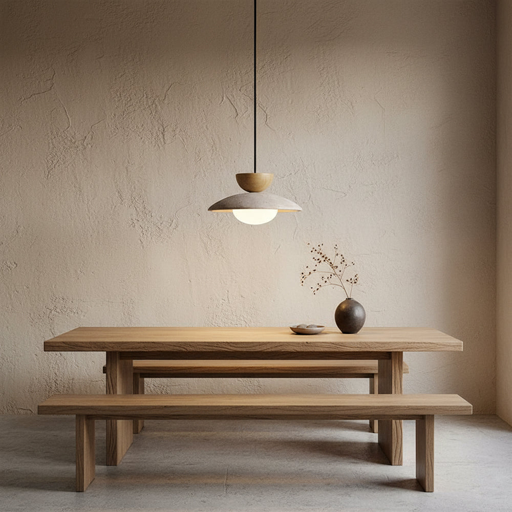 Pendant Light Travertine Glass Shade 9.8 in Modern Dining Room Kitchen Island Hanging Ceiling Lamp | Thomler