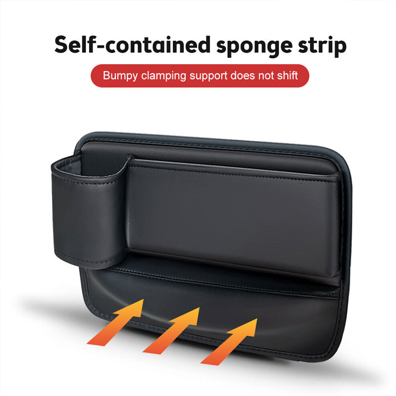 Car Seat Gap Organizer Faux Leather Storage Caddy with Charging Port for Center Console Driver Passenger Side Vehicle Accessories | Thomler
