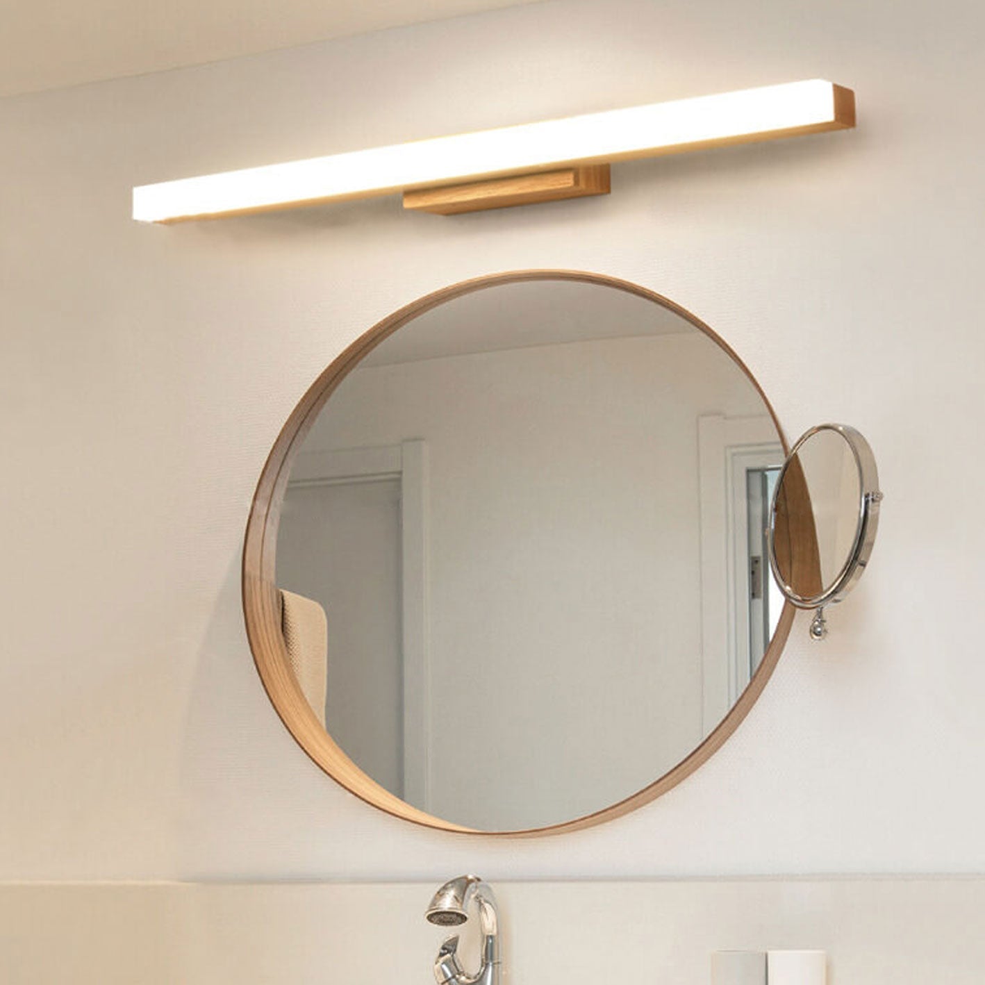 Wall Lamp Wood Acrylic 16W 31.5 in Bathroom Living Room Study Modern LED Lighting Fixture | Thomler
