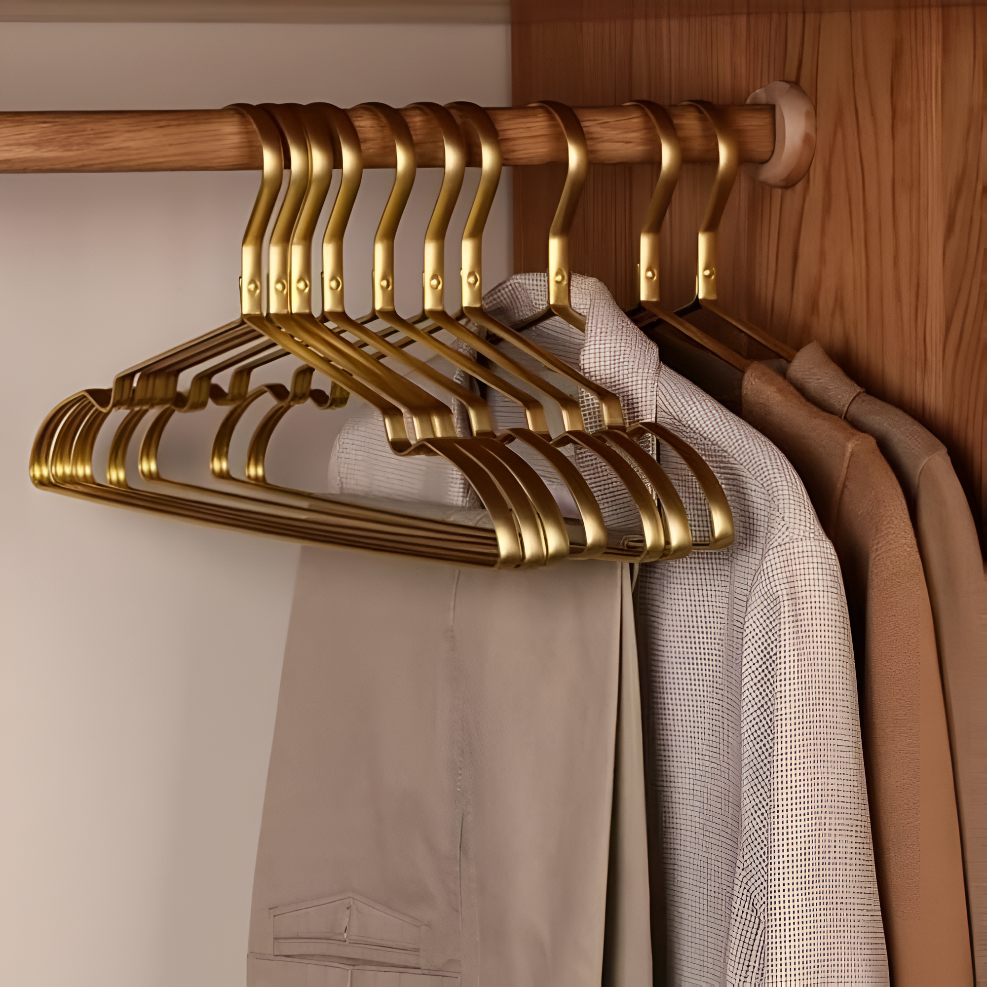 Non-Slip Aluminum Clothes Hangers Space-Saving Closet Organizer Rust-Resistant Lightweight Garment Hanger Set for Bedroom Wardrobe | Thomler